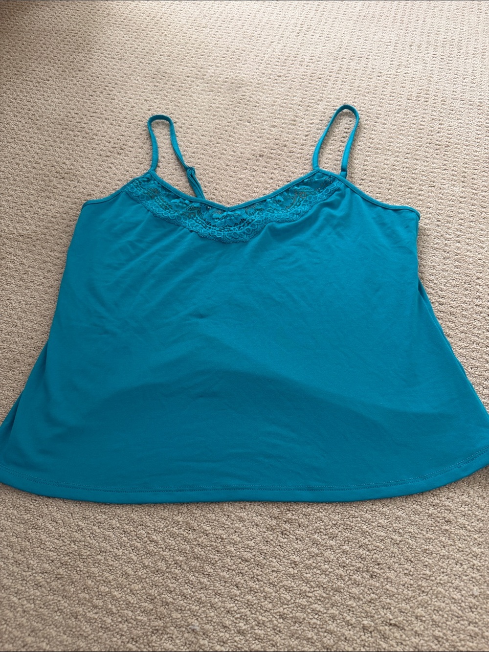 Nordstrom Teal Lace-Trim Camisole Slip